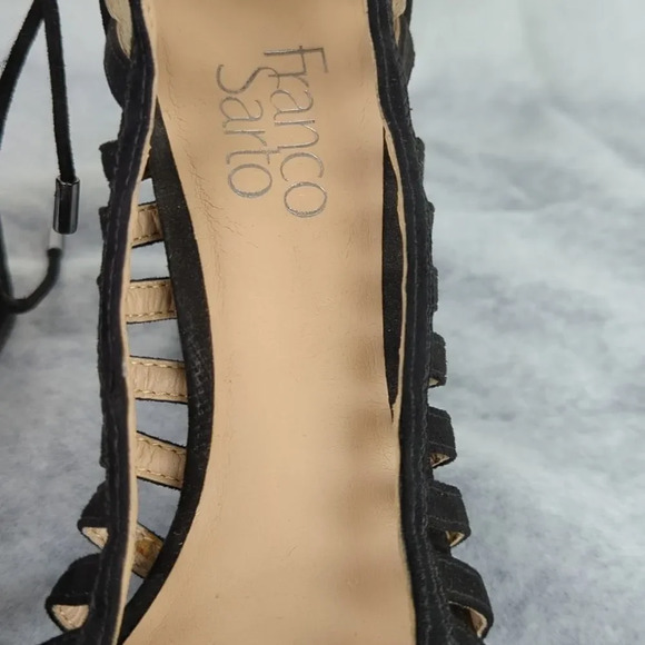 Franco Sarto Ankle Tie Sandals With Chunky High Heels The "Ernie" - Picture 15 of 17